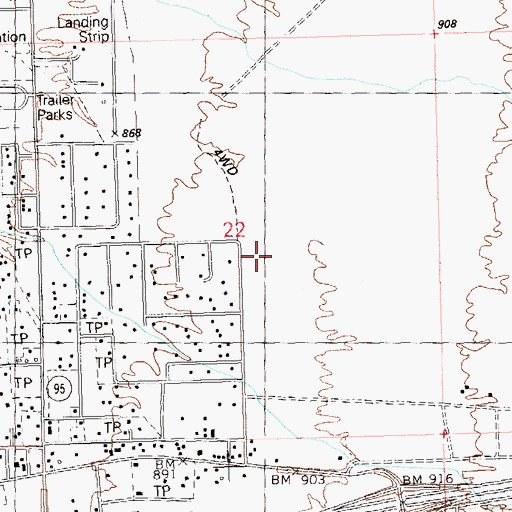 Topographic Map of Quartzsite Police Department, AZ