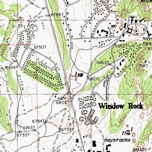 Topographic Map of Navajo Police Department Window Rock, AZ