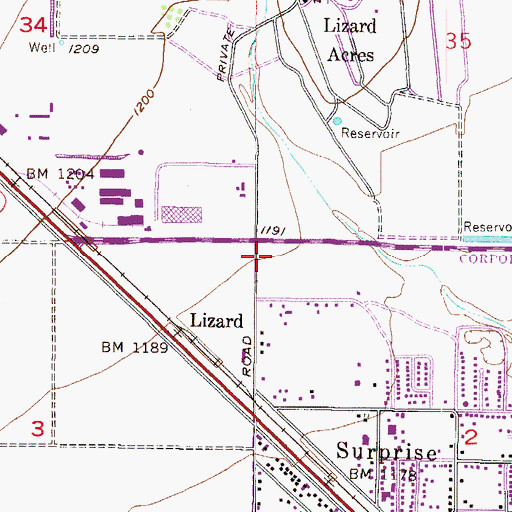 Topographic Map of Maricopa County Sheriff's Office District 3, AZ