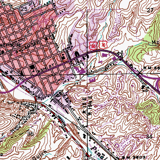 Topographic Map of Gila County Sheriff's Office Globe, AZ