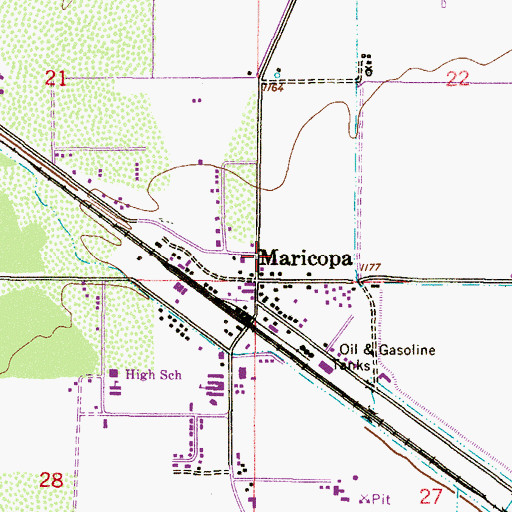 Topographic Map of Pinal County Sheriff's Office Maricopa, AZ