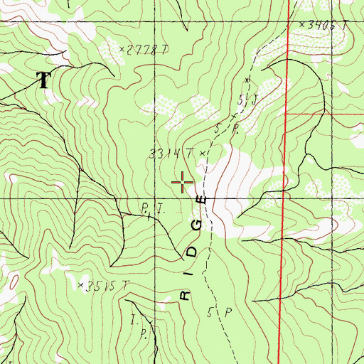 Topographic Map of Elk Camp Ridge Trail, CA