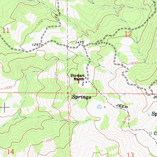 Topographic Map of Stewart Ranch, CA