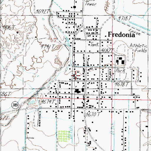 Topographic Map of Fredonia Marshal's Office, AZ