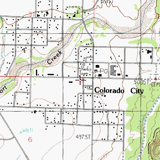 Topographic Map of Colorado City Police Department, AZ