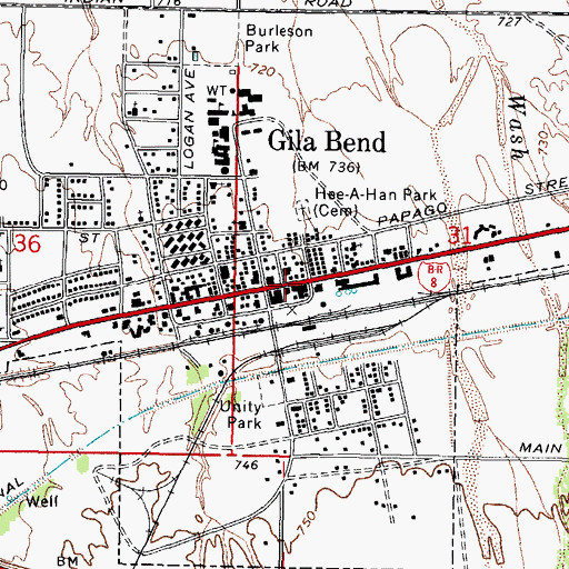 Topographic Map of Maricopa Sheriff's Office Gila Bend Substation, AZ