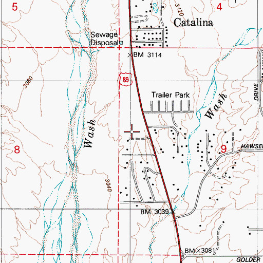 Topographic Map of Pima County Sheriff's Office Catalina Substation, AZ