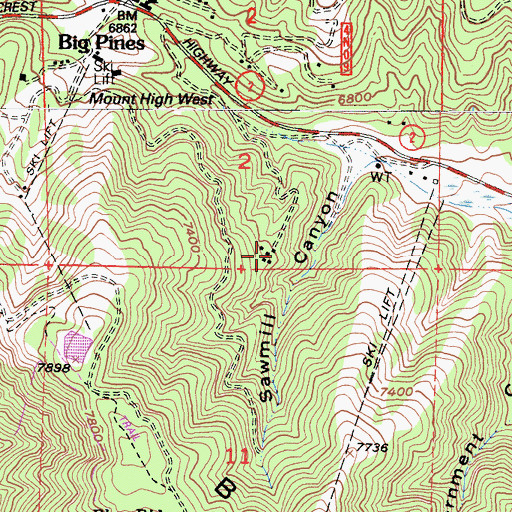 Topographic Map of Mount View Organizational Camp, CA