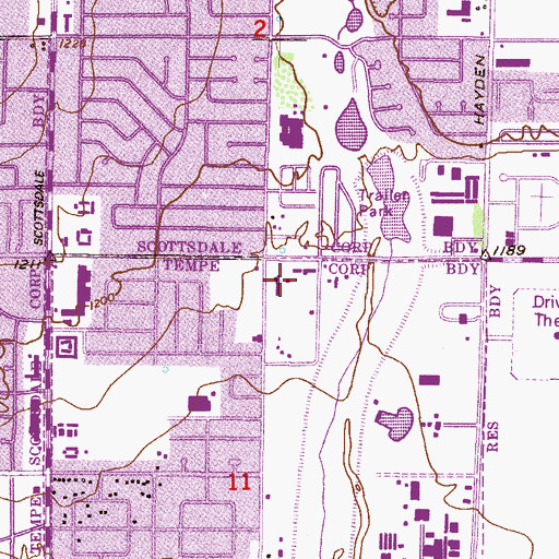 Topographic Map of Scottsdale Police Department District 1, AZ
