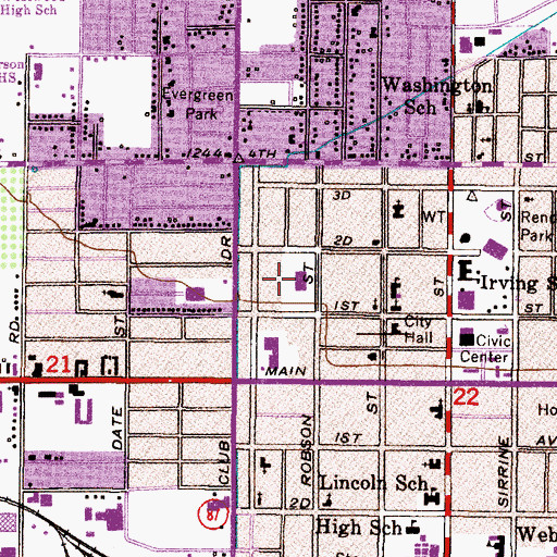 Topographic Map of Mesa Police Department Central, AZ