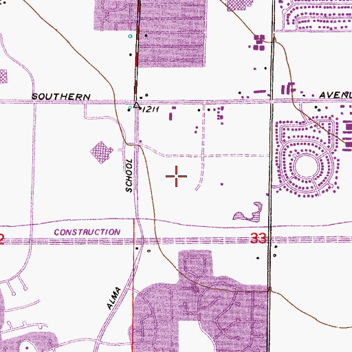 Topographic Map of Mesa Police Department Fiesta, AZ