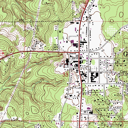 Topographic Map of Clarke County Sheriff's Office, AL