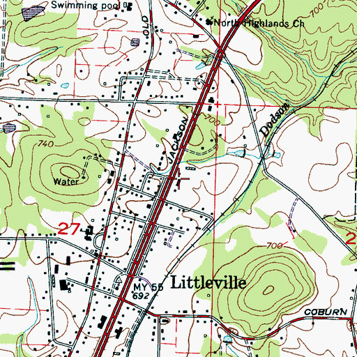 Topographic Map of Littleville Police Department, AL