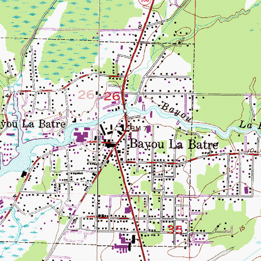 Topographic Map of Bayou La Batre Police Department, AL