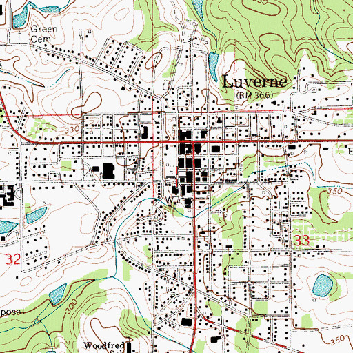 Topographic Map of Luverne Police Department, AL