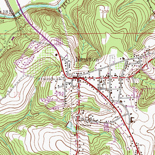 Topographic Map of Newton Police Department, AL