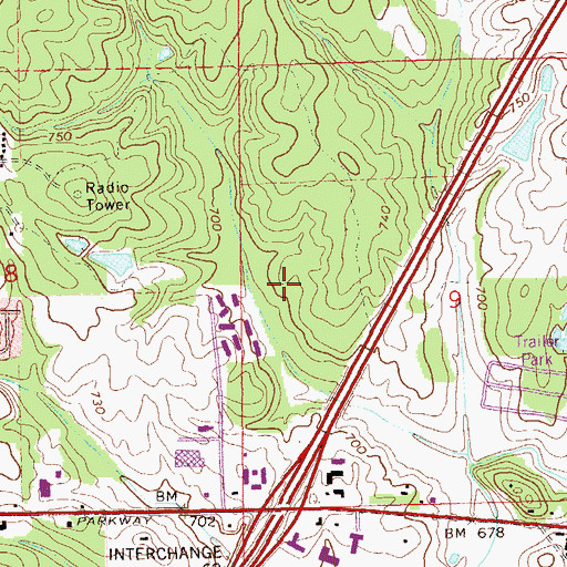Topographic Map of Alabama State Police Department, AL