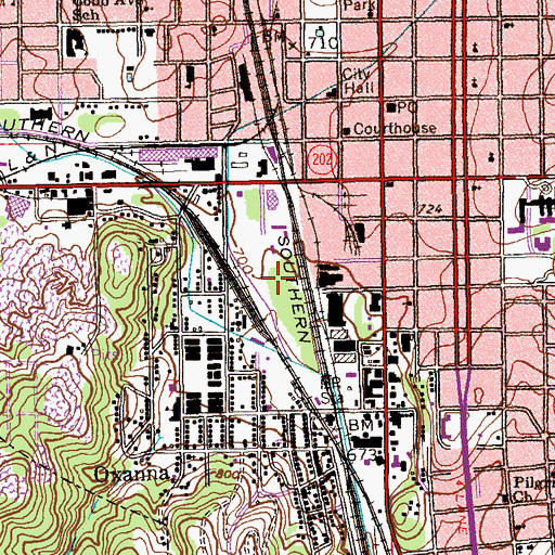 Topographic Map of Calhoun County Sheriff's Office, AL
