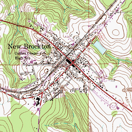 Topographic Map of New Brockton Police Department, AL