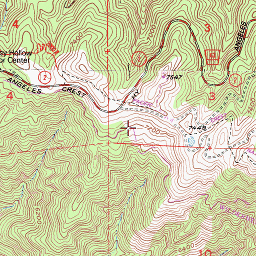 Topographic Map of Inspiration Point, CA