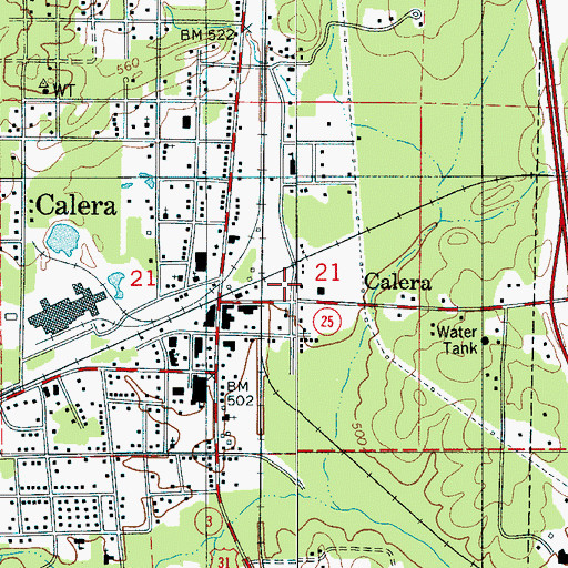 Topographic Map of Calera Police Department, AL