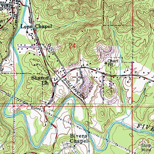 Topographic Map of Brookside Police Department, AL