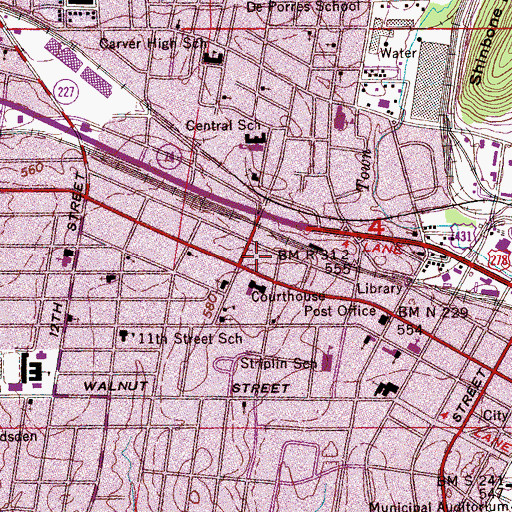 Topographic Map of Etowah County Sheriff's Office, AL