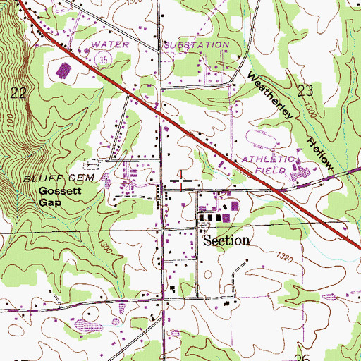 Topographic Map of Section Police Department, AL