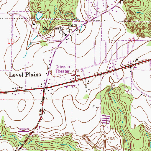 Topographic Map of Level Plains Police Department, AL