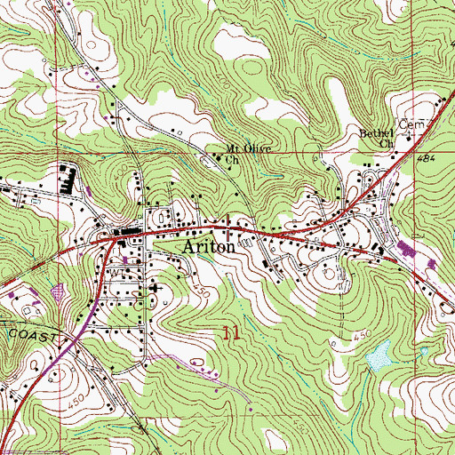 Topographic Map of Ariton Police Department, AL