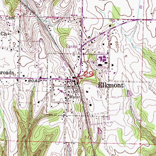 Topographic Map of Elkmont Police Department, AL