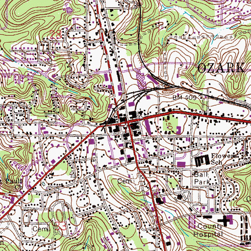Topographic Map of Dale County Sheriff's Office, AL
