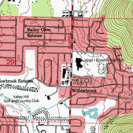 Topographic Map of Huntsville Police Department South Precinct, AL
