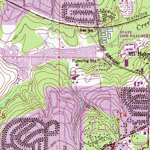 Topographic Map of Mobile Police Department Precinct 2, AL