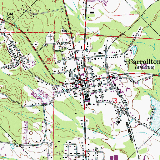 Topographic Map of Carrollton Police Department, AL