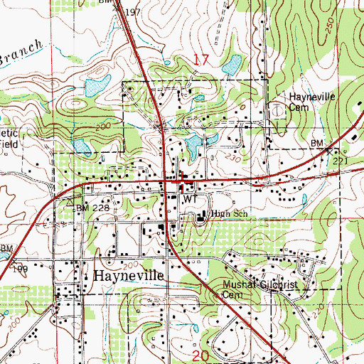 Topographic Map of Lowndes County Sheriff's Office, AL