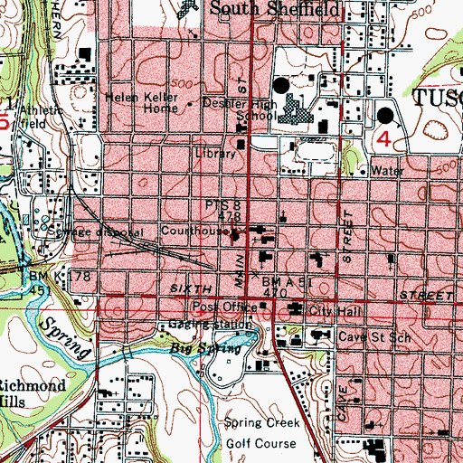 Topographic Map of Colbert County Sheriff's Office, AL