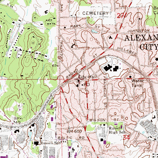 Topographic Map of Tallapoosa Sheriff's Office, AL