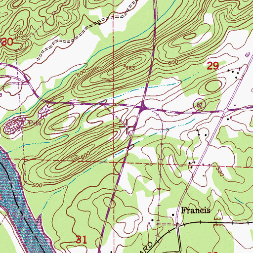 Topographic Map of Ohatchee Police Department, AL