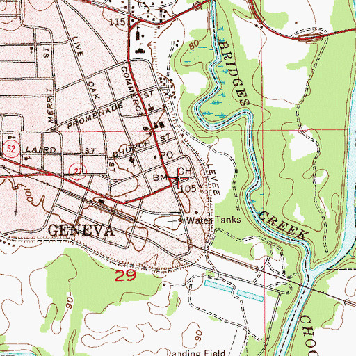 Topographic Map of Geneva Police Department, AL