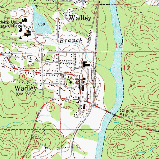Topographic Map of Wadley Police Department, AL