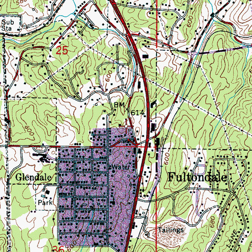 Topographic Map of Fultondale Police Department, AL