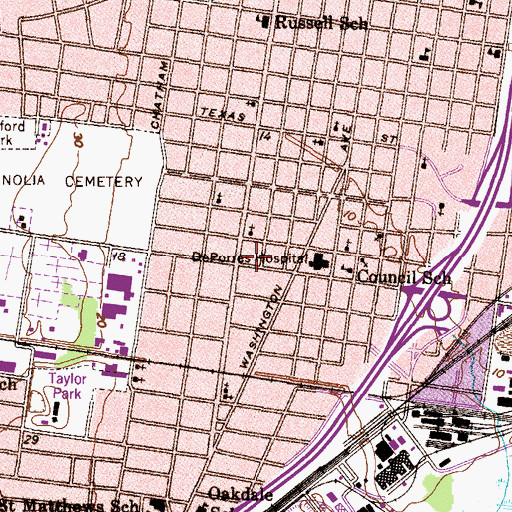 Topographic Map of Mobile Police Department Precinct 1, AL