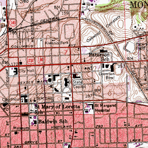 Topographic Map of Conservation Marine Police Department, AL