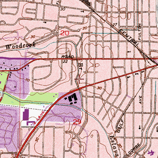 Topographic Map of Mobile Police Department Headquarters, AL