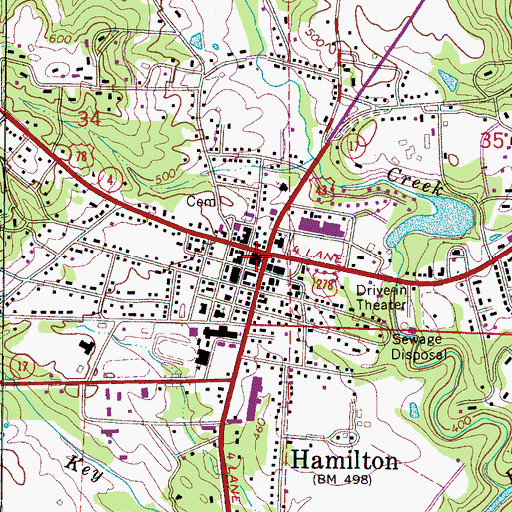 Topographic Map of Marion County Sheriff's Office, AL