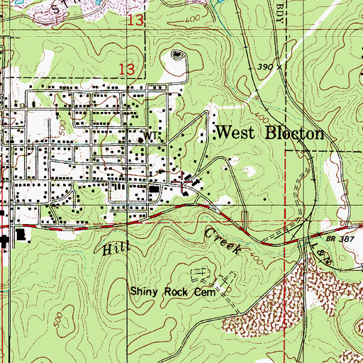 Topographic Map of West Blocton Police Department, AL