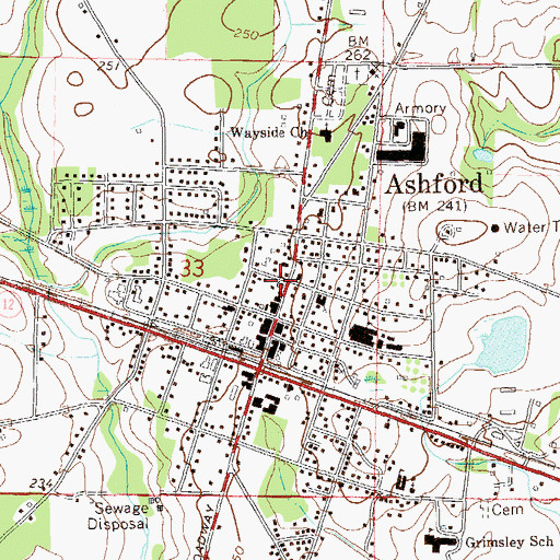 Topographic Map of Ashford Police Department, AL