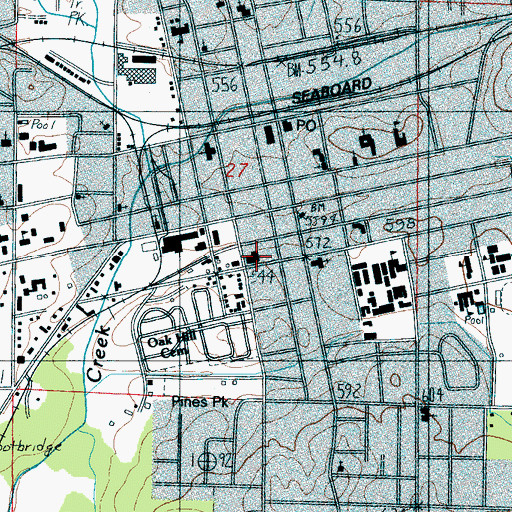Topographic Map of Talladega City Police Department, AL