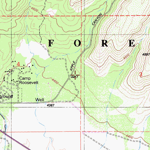 Topographic Map of Apple Canyon Picnic Area, CA